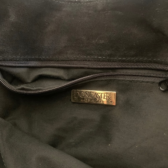 Doncaster Bags Vintage Doncaster Black Suede Large Elongated Tote